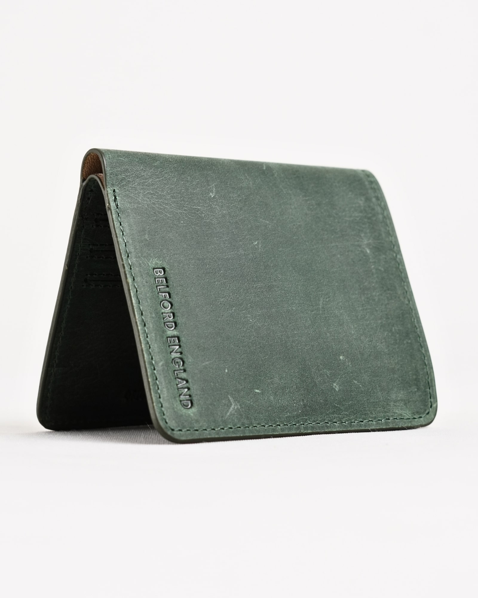 Boston (Sleek Series) - Men’s Original Leather Wallet (Rugged Green) - Image 3