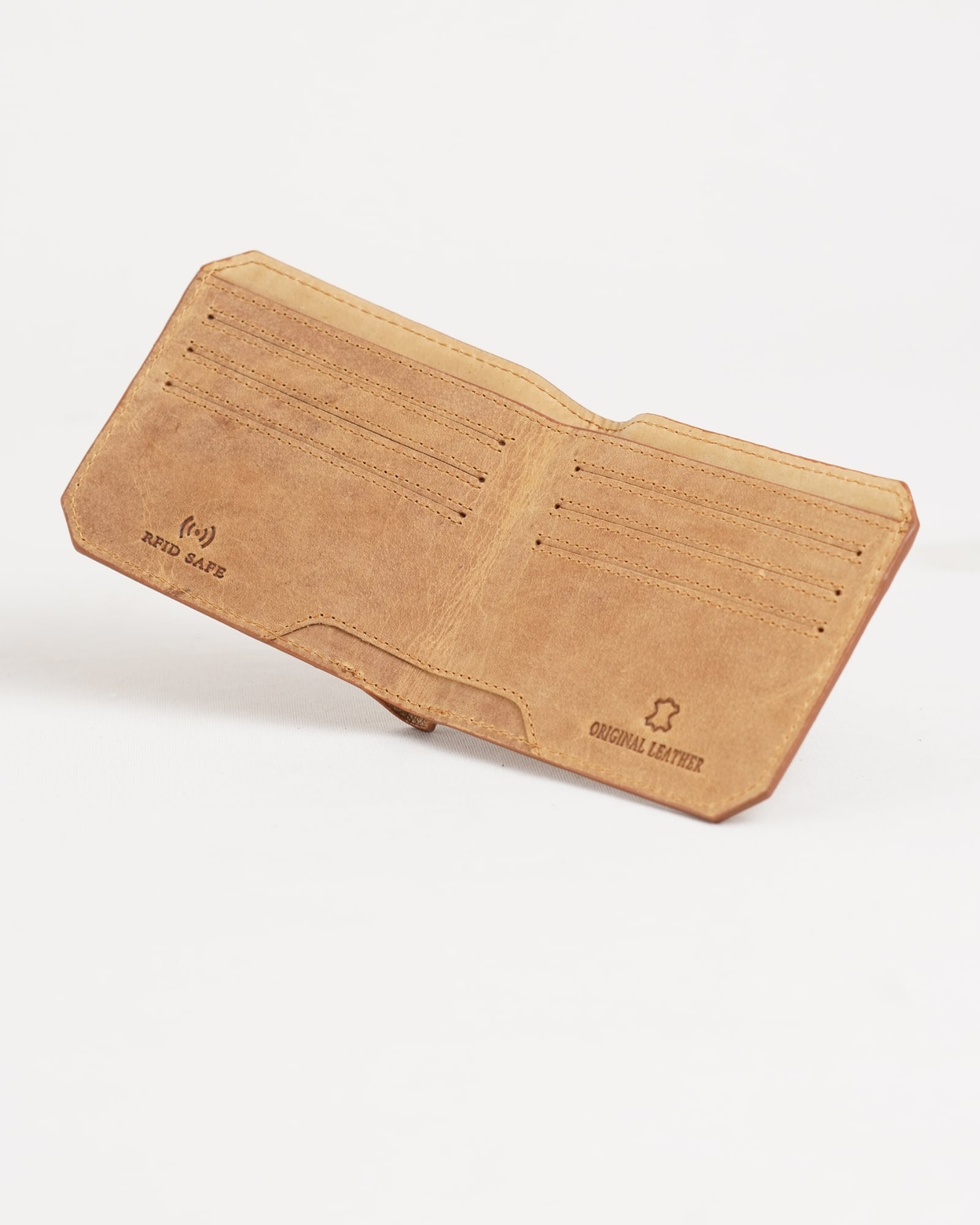 Miami (Sleek Series) - Men’s Original Leather Wallet (Rugged Tan) - Image 4