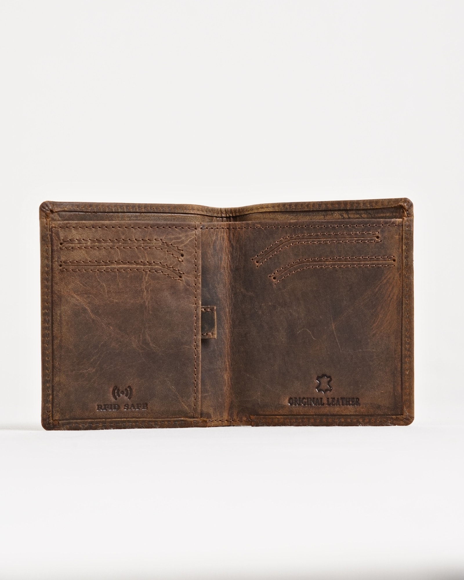 Florida (Sleek Series) - Men’s Original Leather Wallet (Rugged Brown) - Image 3