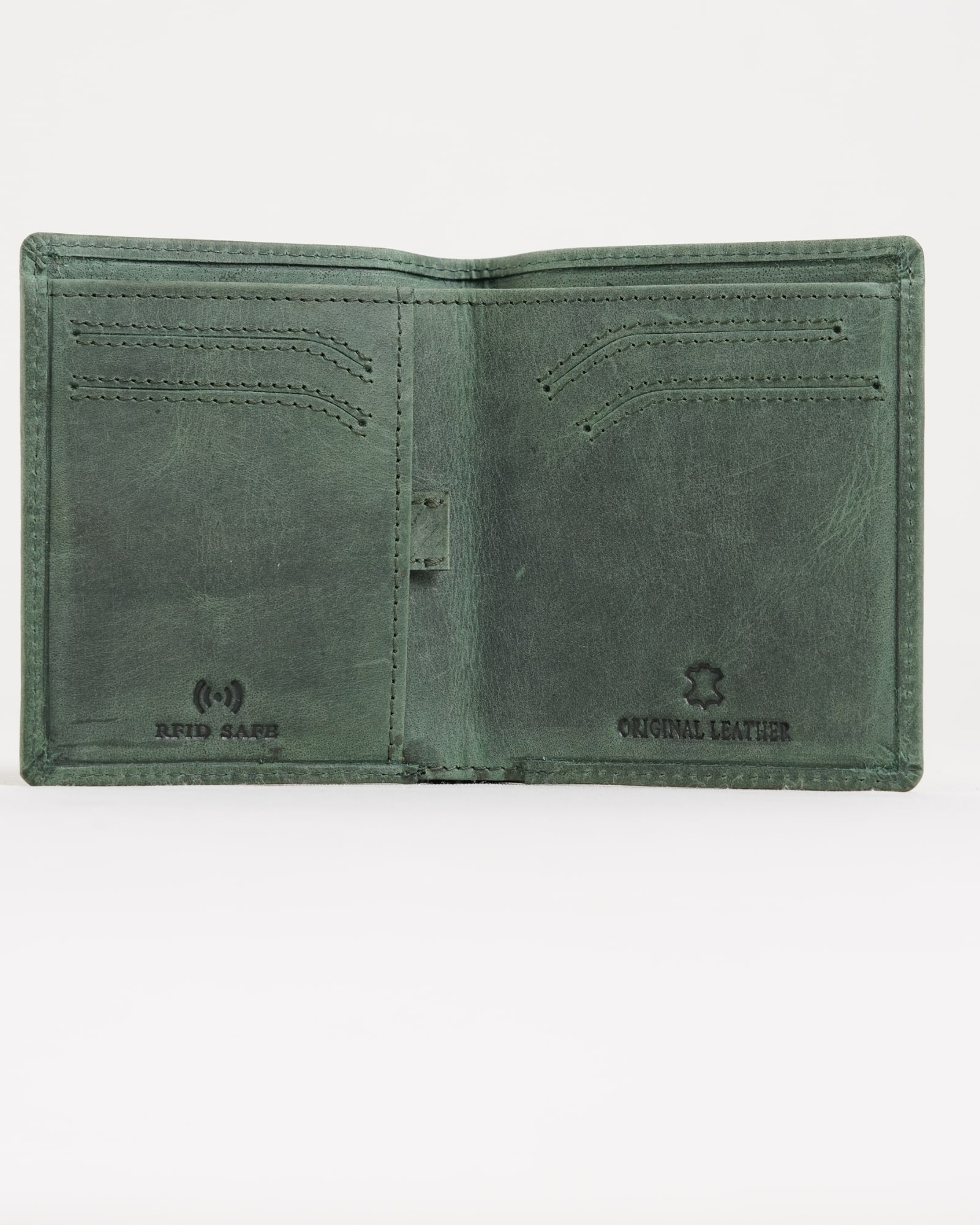 Florida (Sleek Series) - Men’s Original Leather Wallet (Rugged Green)