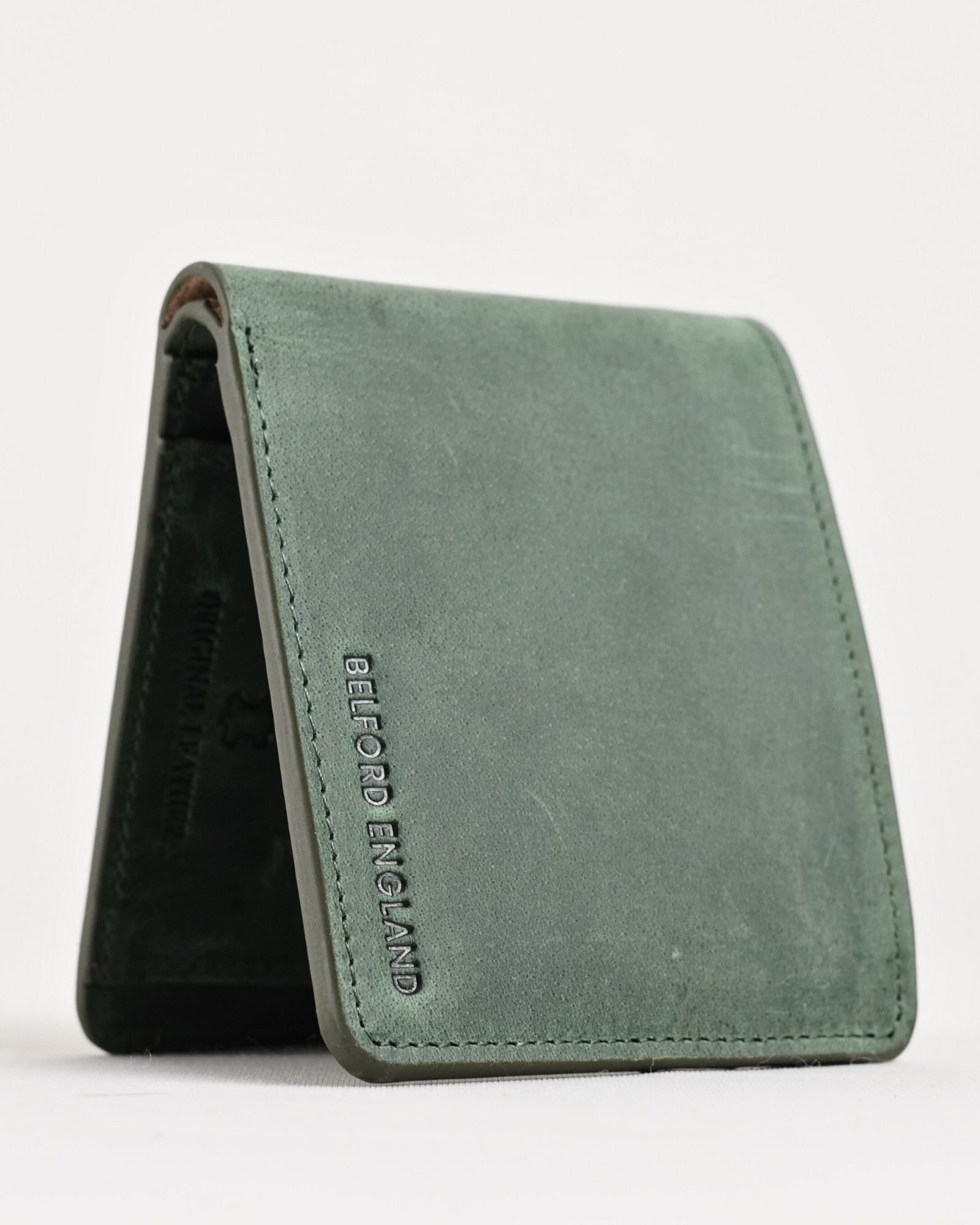 Broadway  (Sleek Series) - Men’s Original Leather Wallet (Rugged Green) - Image 6