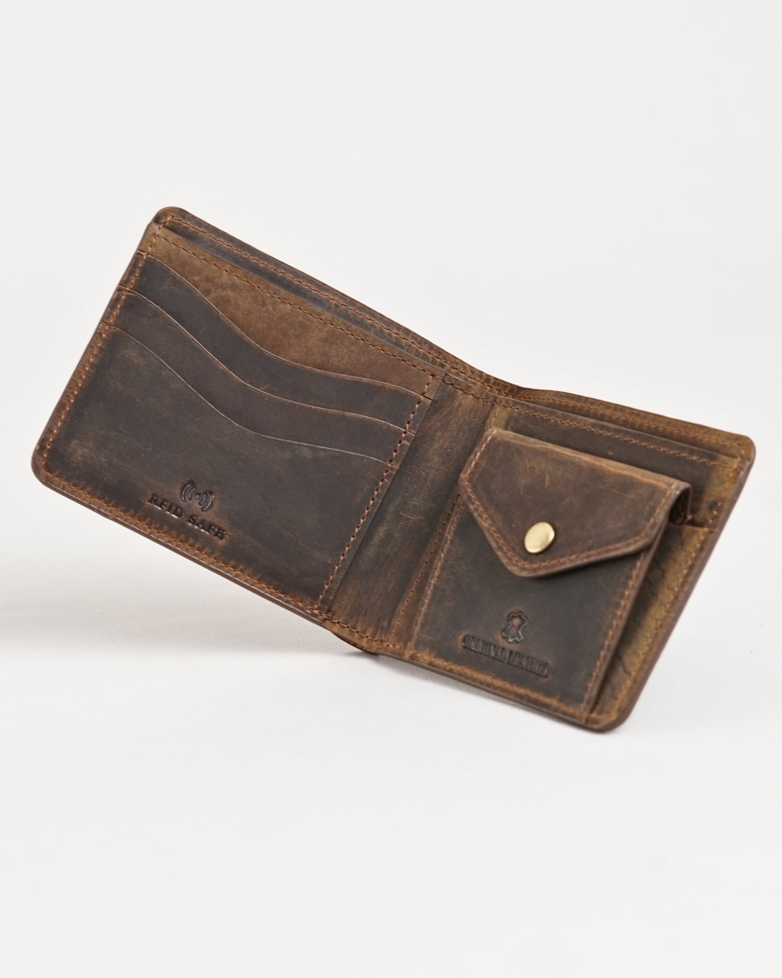 Broadway (Sleek Series) - Men’s Original Leather Wallet (Rugged Brown) - Image 2