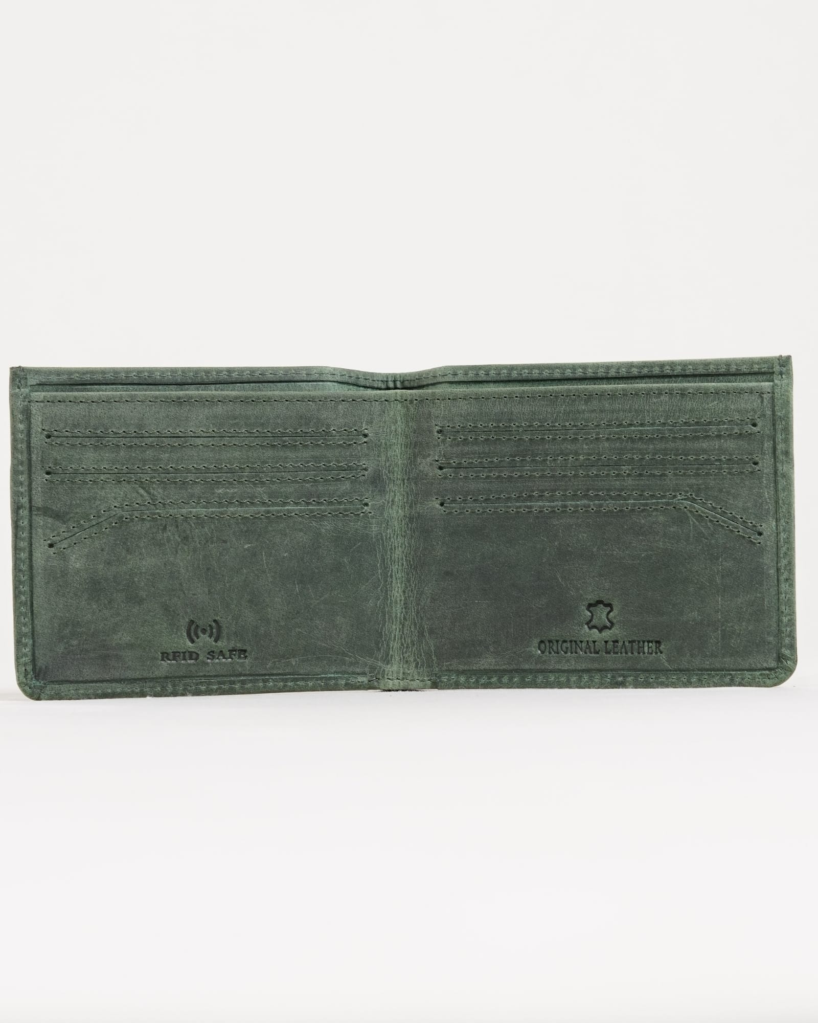 Texas (Sleek Series) - Men’s Original Leather Wallet (Rugged Green) - Image 4