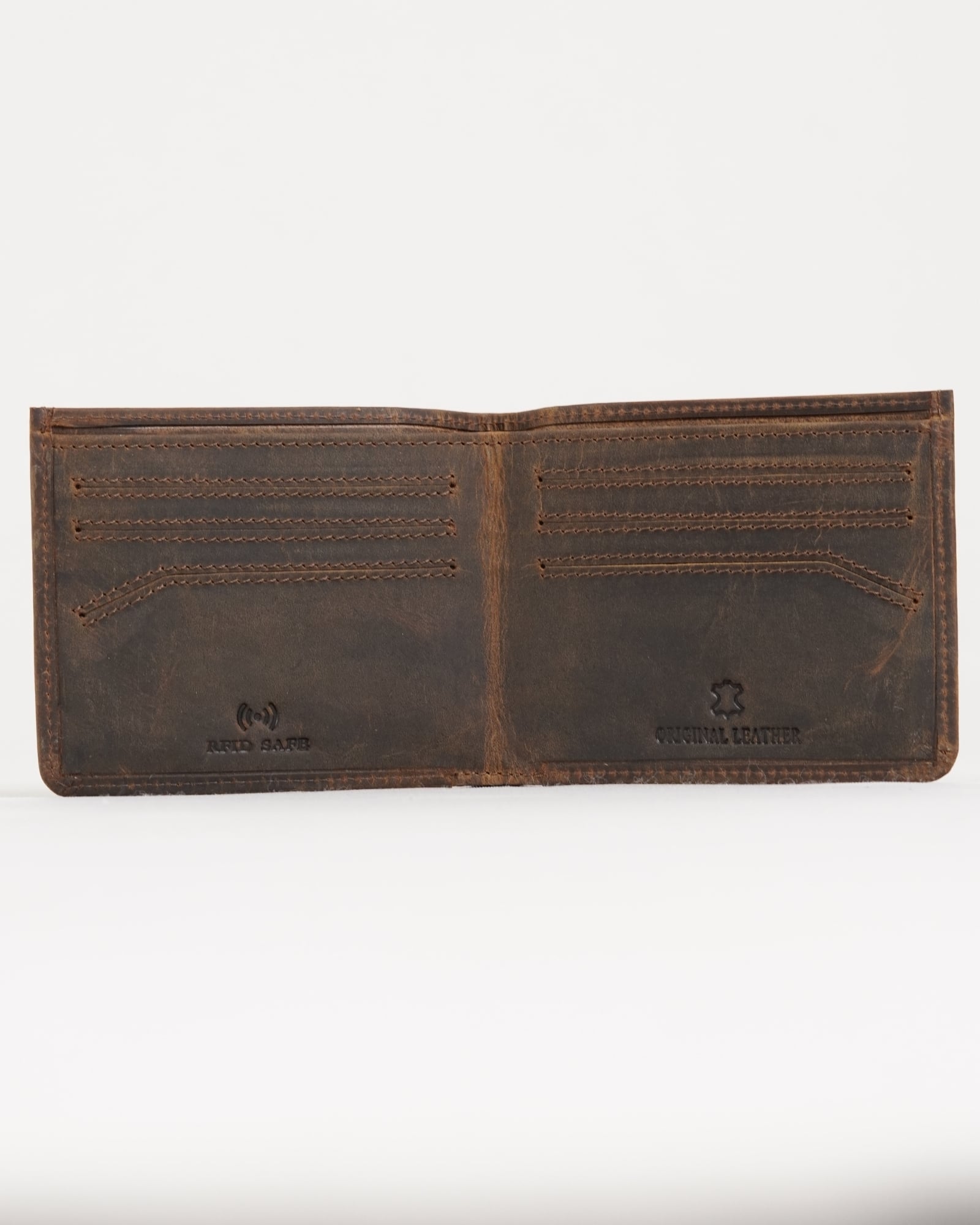 Texas (Sleek Series) - Men’s Original Leather  Wallet (Rugged Brown)