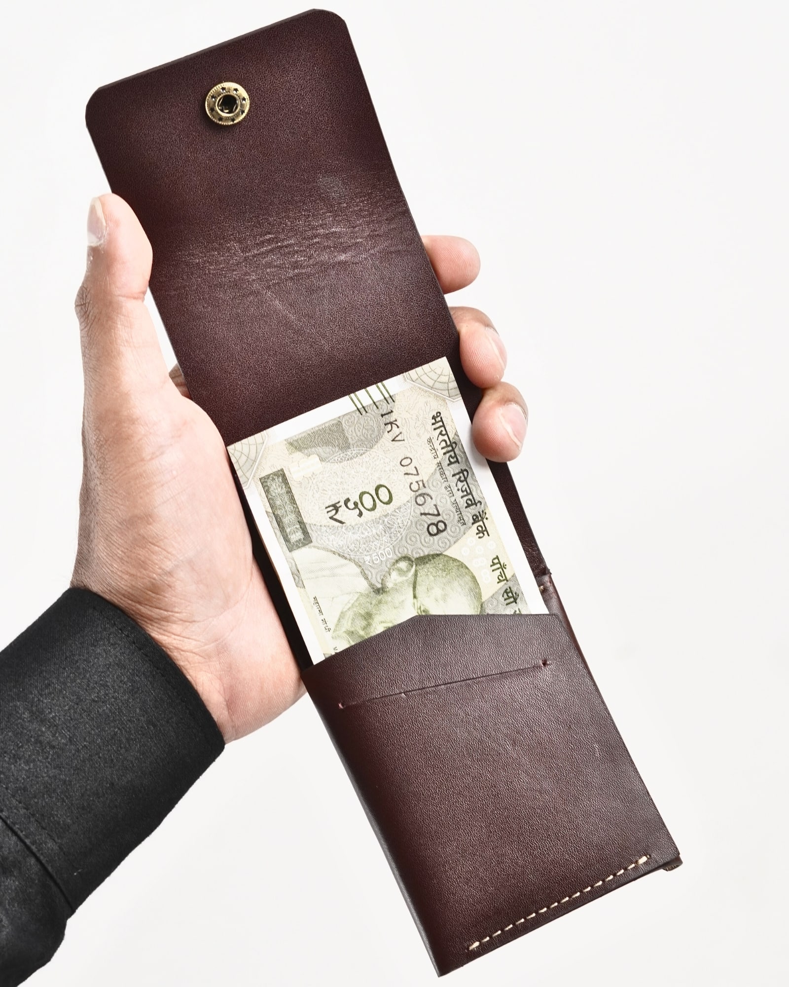 Milton - Men’s Original Leather Minimalist Wallet (Luxury Cherry) - Image 2